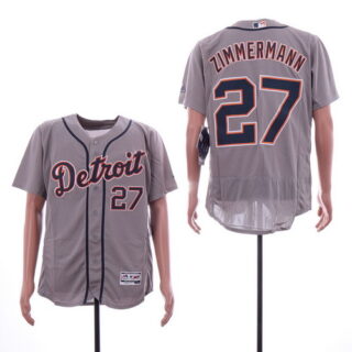Tigers 27 Jordan Zimmermann Gray Flexbase Jersey