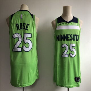 Timberwolves 25 Derrick Rose Green Nike Swingman Jersey