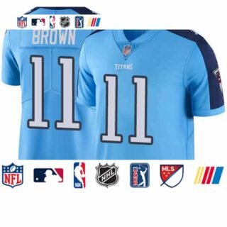 Titans #11 A.J. Brown Light Blue Youth Stitched Football Limited Rush Jersey