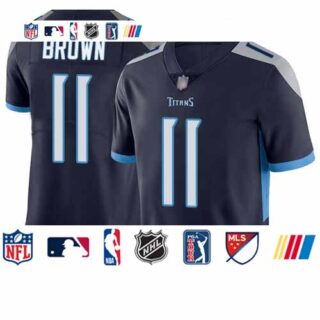 Titans #11 A.J. Brown Navy Blue Team Color Men's Stitched Football Vapor Untouchable Limited Jersey