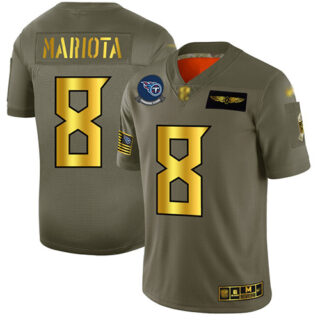 Titans #8 Marcus Mariota Camo Gold Men's Stitched Football Limited 2019 Salute To Service Jersey