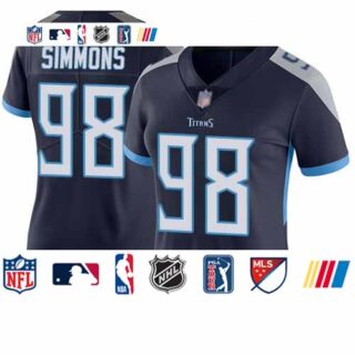 Titans #98 Jeffery Simmons Navy Blue Team Color Women's Stitched Football Vapor Untouchable Limited Jersey