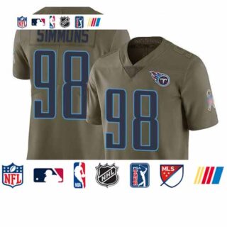 Titans #98 Jeffery Simmons Olive Youth Stitched Football Limited 2017 Salute to Service Jersey