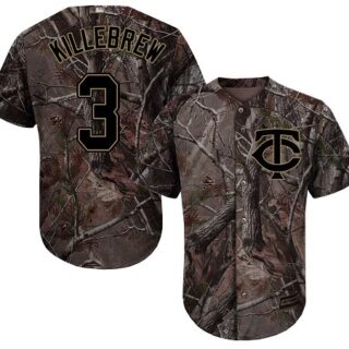Twins #3 Harmon Killebrew Camo Realtree Collection Cool Base Stitched Baseball Jersey