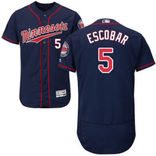 Twins #5 Eduardo Escobar Navy Blue Flexbase Authentic Collection Stitched Baseball Jersey