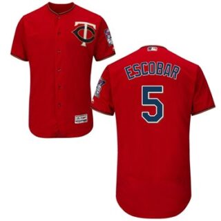 Twins #5 Eduardo Escobar Red Flexbase Authentic Collection Stitched Baseball Jersey