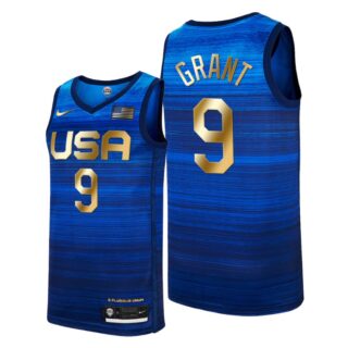 USA Dream Team #9 Jerami Grant 2021 Tokyo Olymipcs Nike Basketball Jersey Blue