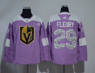 Vegas Golden Knights 29 Marc-Andre Fleury Fights Cancer Montreal Adidas Jersey
