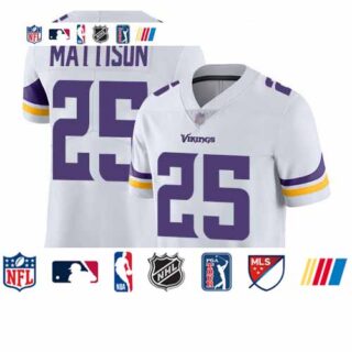 Vikings #25 Alexander Mattison White Men's Stitched Football Vapor Untouchable Limited Jersey