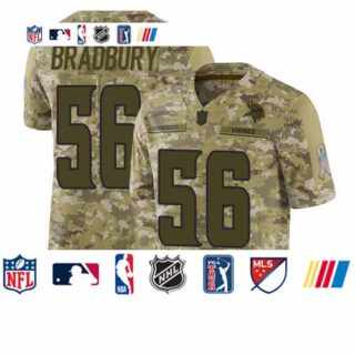 Vikings #56 Garrett Bradbury Camo Youth Stitched Football Limited 2018 Salute to Service Jersey