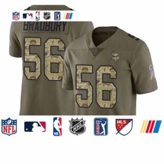 Vikings #56 Garrett Bradbury Olive Camo Men's Stitched Football Limited 2017 Salute To Service Jersey