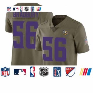 Vikings #56 Garrett Bradbury Olive Men's Stitched Football Limited 2017 Salute To Service Jersey