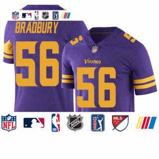 Vikings #56 Garrett Bradbury Purple Men's Stitched Football Limited Rush Jersey