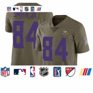 Vikings #84 Irv Smith Jr. Olive Youth Stitched Football Limited 2017 Salute to Service Jersey