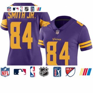 Vikings #84 Irv Smith Jr. Purple Women's Stitched Football Limited Rush Jersey