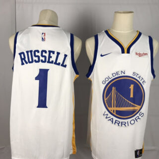 Warriors 1 D'angelo Russell White City Edition Nike Swingman Jersey