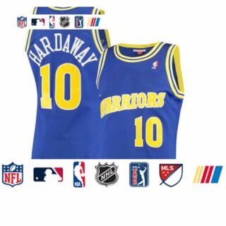 Warriors 10 Tim Hardaway Blue 1990-92 Hardwood Classics Mesh Jersey