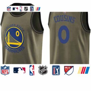 Warriors #0 DeMarcus Cousins Green 2019 Finals Bound Basketball Swingman Salute to Service Jersey