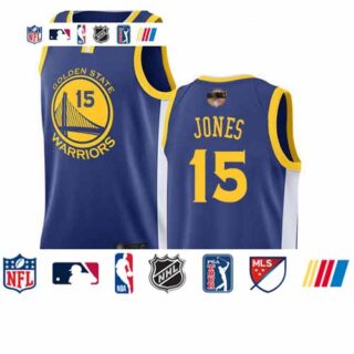 Warriors #15 Damian Jones Blue 2019 Finals Bound Basketball Swingman Icon Edition Jersey