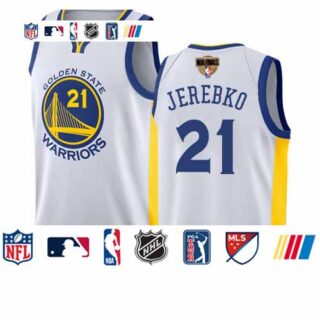 Warriors #21 Jonas Jerebko White 2019 Finals Bound Basketball Swingman Association Edition Jersey