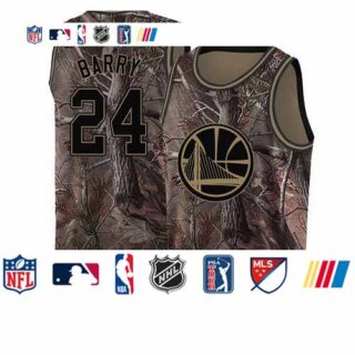 Warriors #24 Rick Barry Camo 2019 Finals Bound Basketball Swingman Realtree Collection Jersey