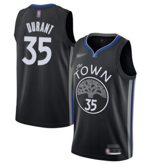 Warriors #35 Kevin Durant Black Basketball Swingman City Edition 2019 20 Jersey