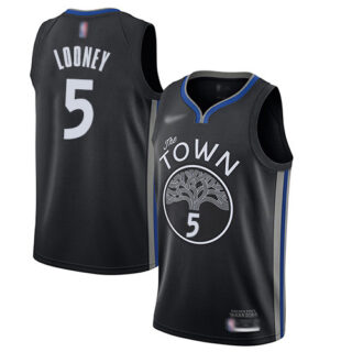 Warriors #5 Kevon Looney Black Basketball Swingman City Edition 2019 20 Jersey