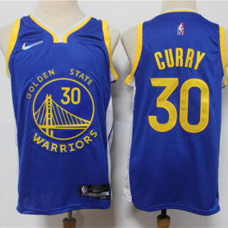 Warriors 30 Stephen Curry Blue Nike Diamond 75th Anniversary City Edition Swingman Jersey