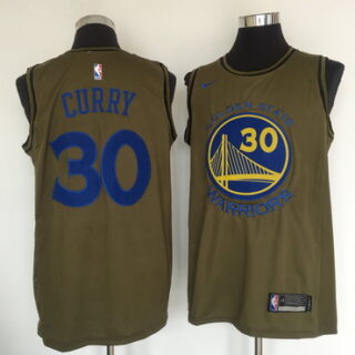 Warriors 30 Stephen Curry Olive Nike Swingman Jersey