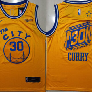 Warriors 30 Stephen Curry Yellow City Edition Nike Swingman Jersey