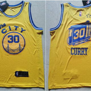 Warriors 30 Stephen Curry Yellow City Edition Nike Swingman Jersey