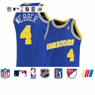 Warriors 4 Chris Webber Blue 1990-94 Hardwood Classics Mesh Jersey