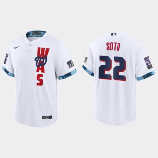 Washington Nationals #22 Juan Soto 2021 Mlb All Star Game Fan's Version White Jersey