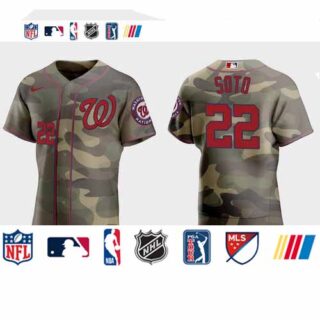 Washington Nationals #22 Juan Soto Men's Nike 2021 Armed Forces Day Authentic MLB Jersey -Camo