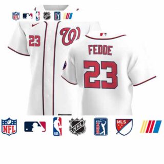 Washington Nationals #23 Erick Fedde Men's Nike White Home 2020 Authentic Player MLB Jersey