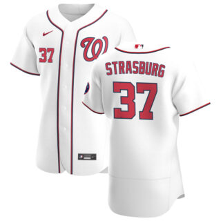 Washington Nationals #37 Stephen Strasburg Men's Nike White Home 2020 Authentic Player MLB Jersey