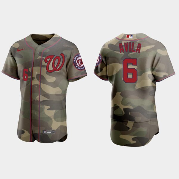 Washington Nationals #6 Alex Avila Men's Nike 2021 Armed Forces Day Authentic MLB Jersey -Camo