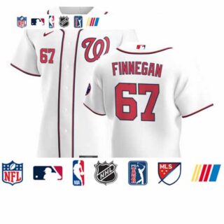 Washington Nationals #67 Kyle Finnegan Men's Nike White Home 2020 Authentic Player MLB Jersey