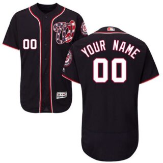Washington Nationals Navy Men's Customized Flexbase Jersey