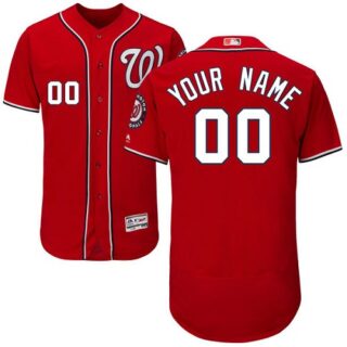 Washington Nationals Red Men's Customized Flexbase Jersey