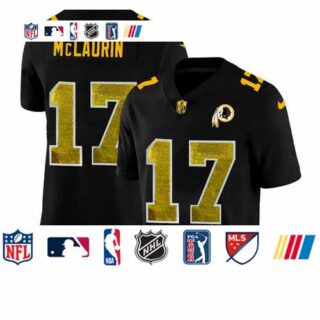 Washington Redskins #17 Terry McLaurin Men's Black Nike Golden Sequin Vapor Limited NFL Jersey