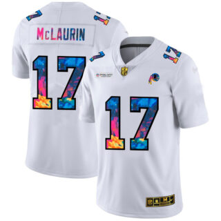 Washington Redskins #17 Terry McLaurin Men's White Nike Multi-Color 2020 NFL Crucial Catch Limited NFL Jersey
