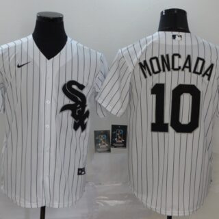 White Sox 10 Yoan Moncada White 2020 Nike Flexbase Jersey