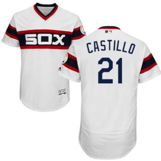 White Sox #21 Welington Castillo White Flexbase Authentic Collection Alternate Home Stitched Baseball Jersey