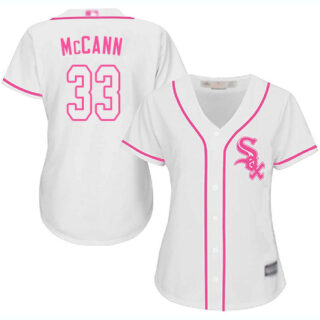 White Sox #33 James McCann White Pink Fashion Women's Stitched Baseball Jersey