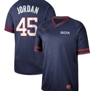 White Sox #45 Michael Jordan Navy Authentic Cooperstown Collection Stitched Baseball Jerseys