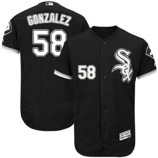 White Sox #58 Miguel Gonzalez Black Flexbase Authentic Collection Stitched Baseball Jerseys