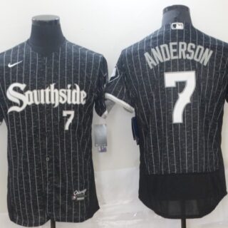White Sox #7 Tim Anderson Nike Black 2021 City Connect Flexbase Jersey