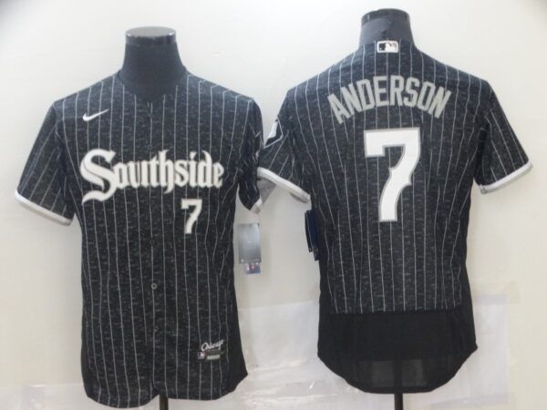 White Sox #7 Tim Anderson Nike Black 2021 City Connect Flexbase Jersey