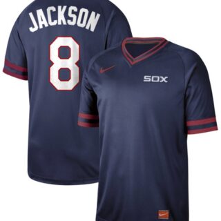 White Sox #8 Bo Jackson Navy Authentic Cooperstown Collection Stitched Baseball Jerseys